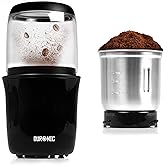 Duronic Electric Coffee Grinder CG250, Coffee Bean Grinder Machine, Stainless Steel Blades Grinders, Fast Dry Mini Removable 