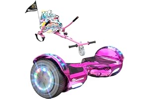 EVERCROSS Hover Board Kids, Hoverboards with Seat Attachment Hoverkart, 6.5" Self Balancing Scooters, Hoverboards Bluetooth with LED Lights, Ideal Hover Board for Kids Teenagers Adults