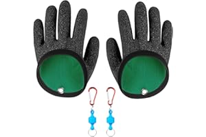 Vueinrg Gants de Pêche Imperméables Anti-Coupure - Gants de Chasse Avec Magnétique Boucle Anti-Morsure Pour Manipuler en Sécurité Brochet, Silure, Sandre