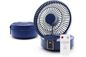 ALLXNOX USB Ventilator, Tischventilator Leiser & Starker, Auto Oszillation, Fernbedienung, 3 Geschwindigkeiten, 4000mAh Akku Ventilator klein 6.7 inch Tragbarer deal für Zuhause Büro Outdoor Aktivitäten(Blau)