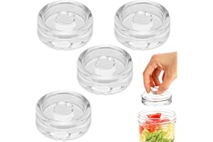 FEADBYT Fermentation en Verre pour la Fermentation, Poids en Verre avec Large Ouverture, Lot de 4 Poids, Avec Poignée Facile à Saisir