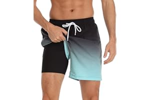 Kfnire Bañador Hombre con Forro Compresión y Bolsillos, Shorts de Baño para Natación Secado Rápido Hidrófugo Banador para Hombre