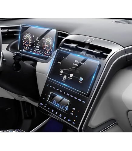 SKTU Pellicola compatibile con Hyundai Tucson NX4 2021-2023 2024 10,25'' Pellicola Protettiva per Display per GPS e Cruscotto e Condizionatore d'aria, Pellicola in Vetro Temperato