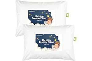 KEABABIES 2-Pack Toddler Pillow - Soft Organic Cotton Toddler Pillows for Sleeping - 33x46 Small Pillow for Kids - Kids Pillows for Age 2 to 5 (Soft White)