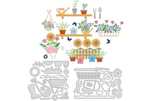 GLOBLELAND 2pcs Garden Potted Plant Metal Cutting Dies Flower Cutting Dies Embossing Die Cuts Stencil for DIY Scrapbooking Card Making Album Decorative