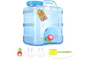 Starnearby 10/15/18/20/22L Water Container with Tap, Portable Plastic Water Bucket with Tap, Easy Clean BPA-Free Drink Water Carrier, for Camping Outdoor, Party, Van, RV, School, Hospital, Emergency