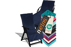 ‎NPLUSEINS npluseins Auflage für Gartenmöbel - Schonbezug mit Kapuze - Flausch 1521.2199, Gartenliege ca. 70 x 200 cm, Marine