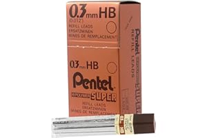 Pentel Refill Lead Extra-strong Hi-polymer in Tube of 12 x HB 0.3mm Ref 300-HB [12 Tubes]