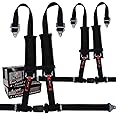 Aces Racing 4 Point Harness with 2 Inch Padding (Ez Buckle Technology) (Black (Pair))