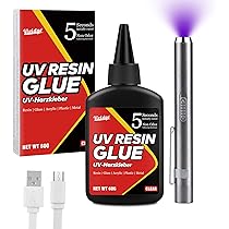 Uv Hars Kopen UV Hars Reparatie Set UV-lijm Met Lamp, Uv-hars, 60 G, Met Uv-zaklamp, Oplaadbaar 395 Nm, Snelle Uitharding In 5 Seconden, Snel Plakken En Lassen, Ideaal Voor Het Repareren Van