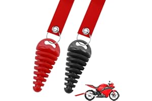QTMMC 2 Pcs Exhaust Silencer Bung Rubber Muffler for Motorcycle Dirt Bike Muffler Exhaust Wash Plug Universal Exhaust Plug Tail Pipe End Silencers for 2 Stroke Motorbike with Keychain Black Red