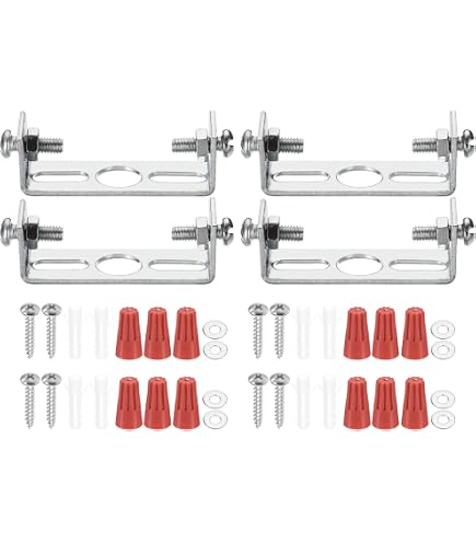 PATIKIL Kit De Soporte De Montaje De Accesorios De Luz De 185mm (7.28") 4 Juegos Placa De Luz En Cruz Para Luz De Techo Con Tornillos Para Luz De Pared Techo Lámpara
