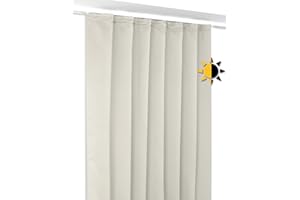 ‎BEAUTEX Verdunkelungsgardine mit Kräuselband U-Band, Blackout Vorhang Blickdicht abdunkelnd, Größe und Farbe wählbar (Breite: 140 cm, Höhe: 145 cm, Creme)