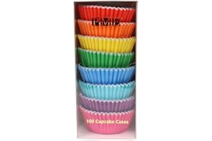 PME BC951 Lot de 8 caissettes à cupcakes doublées d'aluminium Couleurs arc-en-ciel