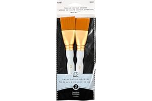 Plaid:Craft FolkArt 50557 Lot de 2 pinceaux pour revêtement de Base Blanc