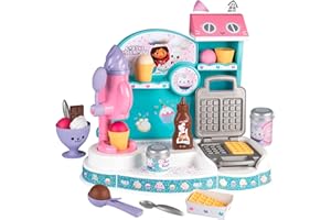 Smoby - Gabby et la Maison Magique - Marchande de Glaces - Jouet Enfant - Gaufrier - 20 Accessoires - A Partir de 3 Ans - Fabrication Française