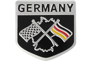 C-FUNN Aleación De Metal Racing Bandera Alemana Emblema Insignia Calcomanía Pegatina Decorativa