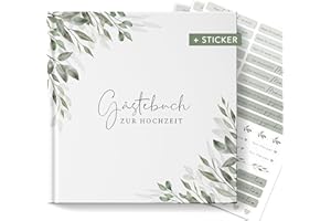 luftundliebe Gästebuch Hochzeit, Hochzeitsbuch, Blanko, Vintage Hochzeitsgästebuch, Wedding Guest Book, Fotobuch Hochzeit - Eukalyptus