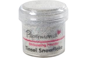 PAPERMANIA docrafts 1 oz Polvo de Repujado, espumillón de Copo de Nieve