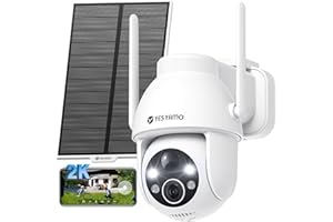 YESYAMO 2K Überwachungskamera Aussen Akku, 355°/90° Pan Tilt WLAN Kamera mit Farbnachtsicht, solar Kamera Überwachung außen, PIR Bewegungsmelder, Cloud/SD Storage, 2-Wege-Audio, 2,4 GHz WLAN (weiß)