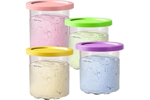 BYKITCHEN Creami NC300EU Lot de 4 récipients pour sorbetière Ninja Creami NC300EU, accessoires de sorbetière compatibles avec Ninja Creami Ice Cream Maker NC299EU NC300EU NC301EU