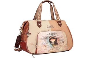 Anekke Torba damska - Torba podróżna ze sztucznej skóry z 2 uchwytami i zamkiem błyskawicznym Menire - akcesoria damskie i akcesoria - wymiary 45 x 33 x 22 cm, Wielobarwny