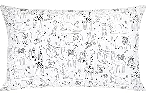 POOCEN Bedding Toddler Pillow 33 x 45 cm - Soft, Hypoallergenic, Washable Cot Pillow with Cotton Cover