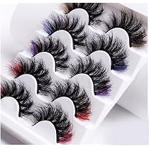 Bunte Wimpern Set – 7 Paar Farbige Kunstwimpern (Nerz-Optik) – Dramatisch, Lang & Gekräuselt Für Besondere Looks
