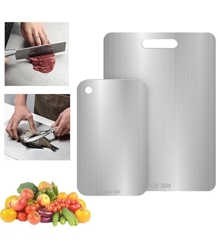 2 Taglieri In Acciaio Inox 304 - Doppia Faccia Per Carne, Verdura E Frutta - Foto 6