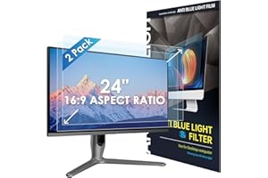 LAMA 2 Pack 24 Inch Blue Light Blocking Screen Protector, WxH: 531mm x 298mm, 16:9, Universal Computer Monitor Screen Filter, Anti Blue Light, Anti Glare, Anti-UV, Eye Protection, Reduce Eye Strain