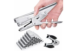 Agrafeuse Avec 1000 Agrafes Et Dégrafeur, Bureau Et Maison, 20 Feuilles, Métal, Ergonomique, Gris Métallique, Agrafes 24/6 Ou 26/6