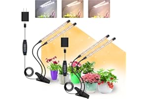 ‎COKOLILA COKOLILA 2 Stücke Pflanzenlampe LED, 320 LEDs Vollspektrum Pflanzenlicht, 3000K 5000K 660nm Pflanzenleuchte für Zimmerpflanzen mit Timer, 10 Helligkeit, 3 Lichtmodi, ideal für Pflanzen(Mit 2 Adaptern)