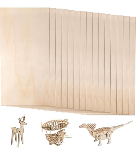 Lot de 10 feuilles de tilleul - 300 x 200 x 1,5 mm - Feuilles de