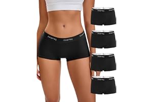 INNERSY Boxershorts för kvinnor, bomull, kalsonger med ben, sport, hipster, underkläder, kvinnor, 4-pack
