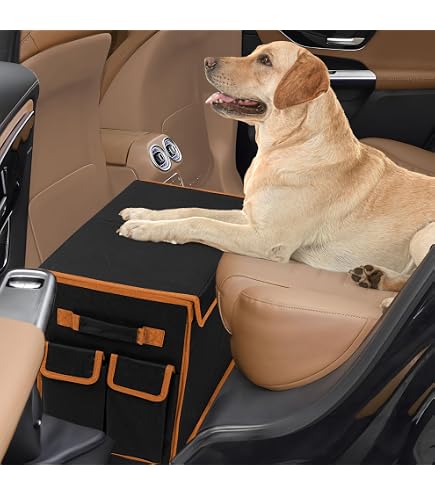 PETSFIT Extension Siège Voiture Chien - Rallonge Siège Avant/Arrière Gris Jusqu'à 45kg - Organiseur Pliable