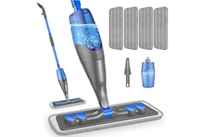 Spray Mops for Cleaning Floors: Papclean Floor Mop for Wet Dry Household - 4 Microfibre Pads 635ML Refillable Bottle for Hardwood Laminate Vinyl Apartment Kitchen Bathroom Cleaning