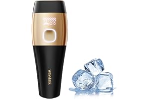WAVYTALK Epilatore Luce Pulsata per Donna e Uomo, Epilatore Laser con Raffreddamento Ghiaccio per Quasi Indolore e Risultati Duraturi, 24J Alta Energia Epilazione IPL per Viso/Schiena/Bikini/Corpo (Nero)