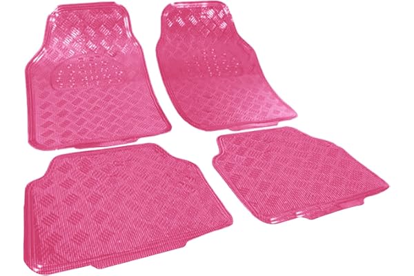 WOLTU Tapis de Sol Universel pour Voiture,Tapis de Voiture Look Aspect en Aluminium,Rose