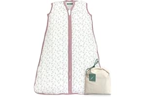 MOLIS & CO molis&co - Saco Dormir Bebé TOG 2.5-70 cm (0-6 Meses) - Saco Dormir Bebe Invierno sin Mangas - Saco de Dormir Bebe para Niños Niñas (Unisex) - Muselina Premium - Floral Pink