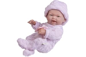 JC TOYS- Muñeca Mini La Newborn Mide 24 cm, es de Vinilo Suave, Tiene Ropa de Punto y Chupete, Rosa, diseñado en España por Berenguer, +2 años