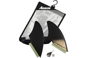 AQUBONA Doppia Linguetta II AM2 FINS Single Tab Dual Tab Fin Surfboard in Fibra di Vetro Pinne per Surf con Pinne, Chiave Pinna, Multicolore (Piccolo, Medio Grande)