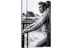 POSTERLOUNGE James Dean Obraz na płótnie Celebrity Collection 70 x 100 cm Czarno-biały Obrazy Dekoracja ścienna