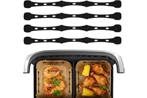 Pietuley Silikon Magnete für Airfryer Backpapier, 4 Stück Zubehör Heißluftfritteuse,17.5cm Länger Magnete Airfryer Zubehör, Magnetische Silikonschnallen für Heißluftfritteusen,Magnete für Airfryer