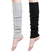 Loritta Womens Leg Warmers Winter Warm Knit Long Boot Socks Slouch Knee High 80s for Party