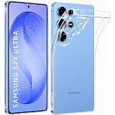 URUCHI Crystal Şeffaf Kılıf Samsung S24 Ultra i&ccedil;in, [Sararma &Ouml;nleyici] [Kamera Koruma] [Askeri Sınıf D&uuml;şme Testi] Şeffaf Şok 