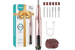 ‎COSLUS COSLUS Kabellos Tragbar Nagelfräser, 11 in 1 Profi Maniküre und Pediküreset, Nagelfeile für Gelnägel und Acrylnägel, Nagelformen, Entfernen von Hornhaut