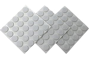 SHEPHERD HARDWARE Felt Gard 10mm Self-Adhesive Felt Furniture Pads, Noise Dampening Non Slip Bumper Pads for Cabinet Drawer Doors, 75-Pack, White