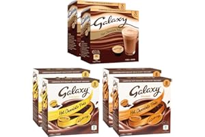 CAFFÉLUXE Galaxy Hot Chocolate Pods Bundle | Dolce Gusto Compatible Chocolate Capsules - 2x Galaxy Hot Chocolate 2x Galaxy Caramel 2x Galaxy Orange - 48 Pods