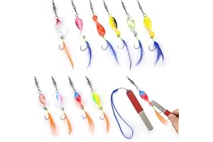 KOUHA Twist Spoons - Set di 5 esche per la pesca alla trota con Rolling Swivels 3 g | Spoons trota Spoon Set di 5 frecce per pesca alla trota