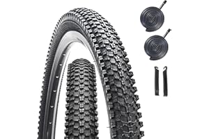 SIMEIQI 2 Pack 26 Inch Mountain Bike Tyres 26 x 1.95 Foldable Replacement Bicycle Tyres with 2pcs Bike Tyre Inner Tubes Schrader Valve 32mm
